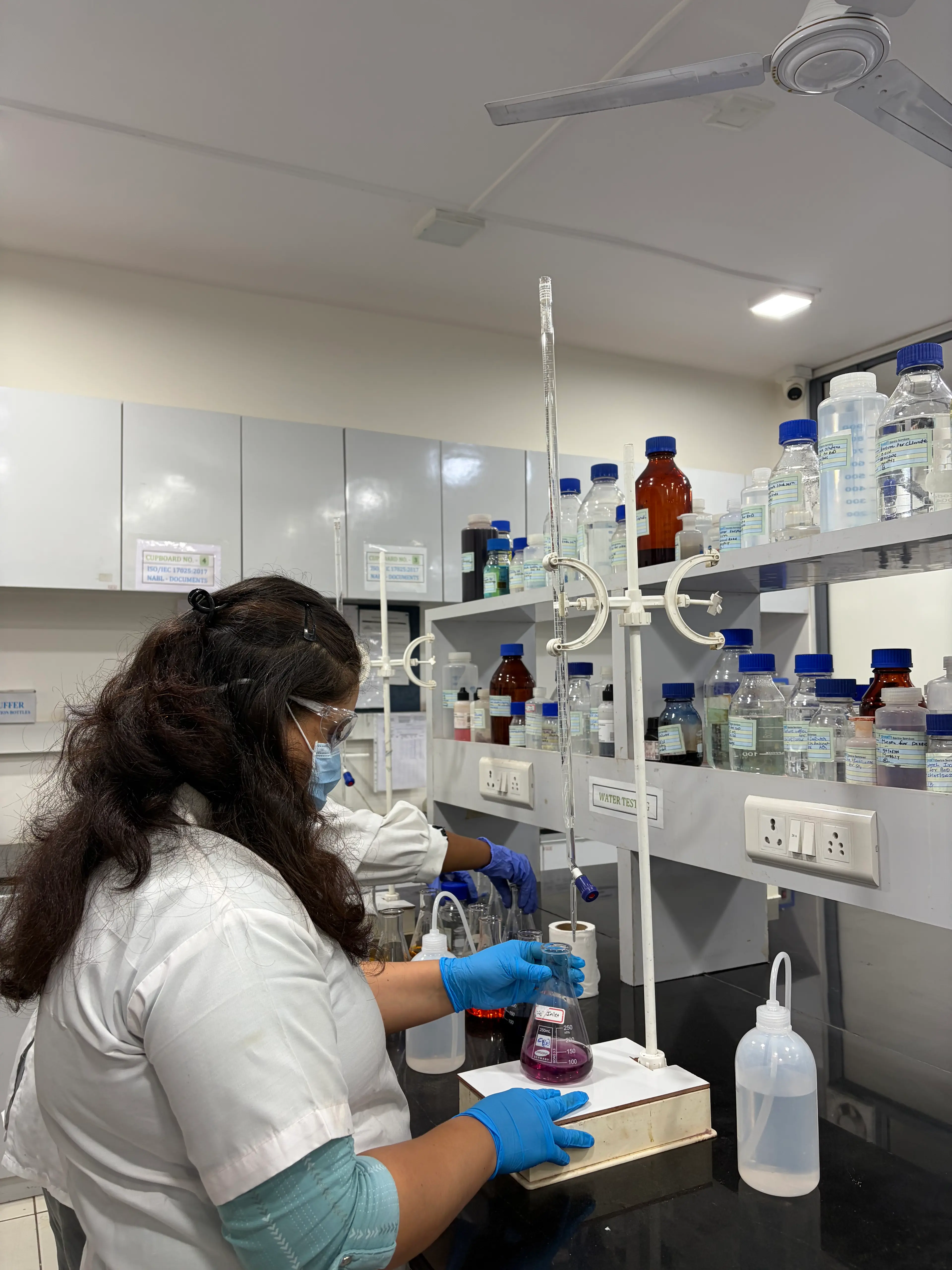 Water sample titration analysis